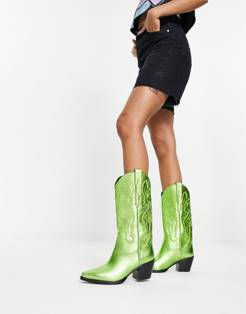Зеленые ботинки в стиле вестерн Jeffrey Campbell Dagget